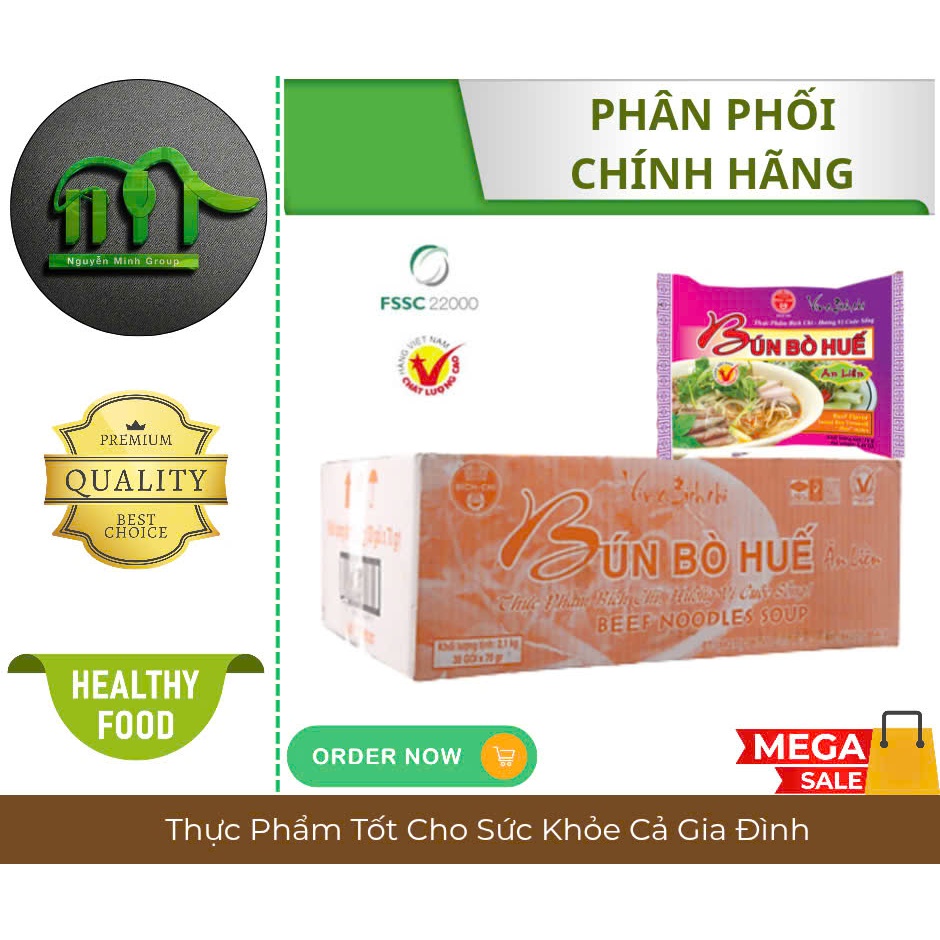 Bún BÒ HUẾ  Ăn Liền Bích Chi Gói 70g