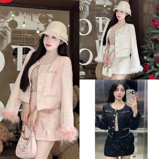  S40  TÁO ĐỎ BIGSIZE 55-90KG  SET DẠ 3 MÓN BIGSIZE ÁO KHOÁC TAY LÔNG + ÁO ỐNG + CHÂN VÁY 