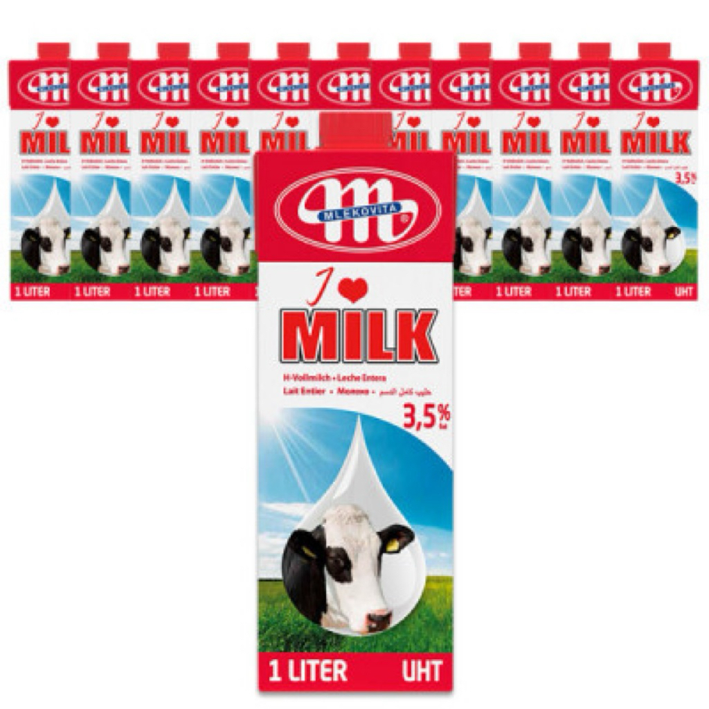 Sữa tươi nguyên chất tiệt trùng Mlekovita I Love Milk 1L (Thùng 12 hộp)