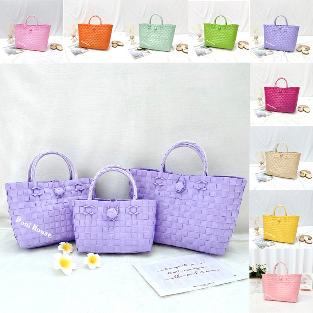 [Loại 1, Màu Chuẩn] Giỏ Đan Tay, Túi Xách Đan Thủ Công Handmade, Làn Nhựa Đi Chợ, Phối Với Áo Dài, Đầm Đi Biển Chụp Ảnh