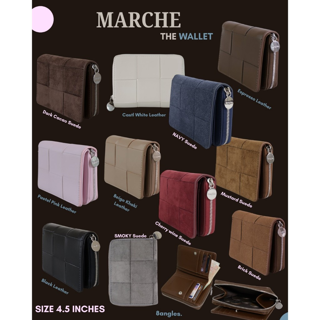 8angles Ví Marche The Wallet Nhiều Ngăn Có Ngăn Để Thẻ/Xu Kích Thước 4.5 Inch E015