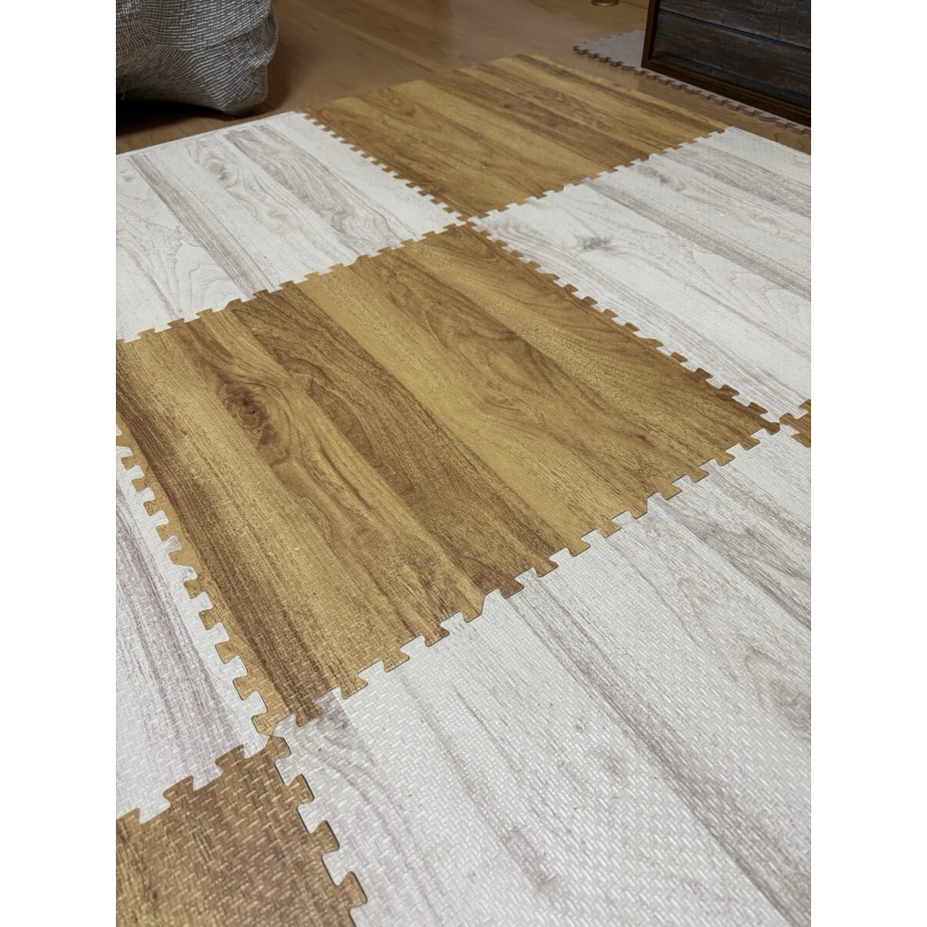 Thảm xốp vân gỗ 45x45cm dày 1cm chất liệu EVA an toàn