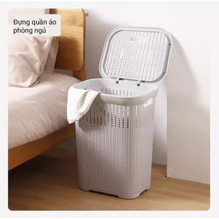 🧺 Giỏ Nhựa Đan PP Nguyên Sinh – Đựng Quần Áo/Đồ Dùng 🎀🇰🇷 Phong Cách Hàn Quốc Premium HOMIE STORE