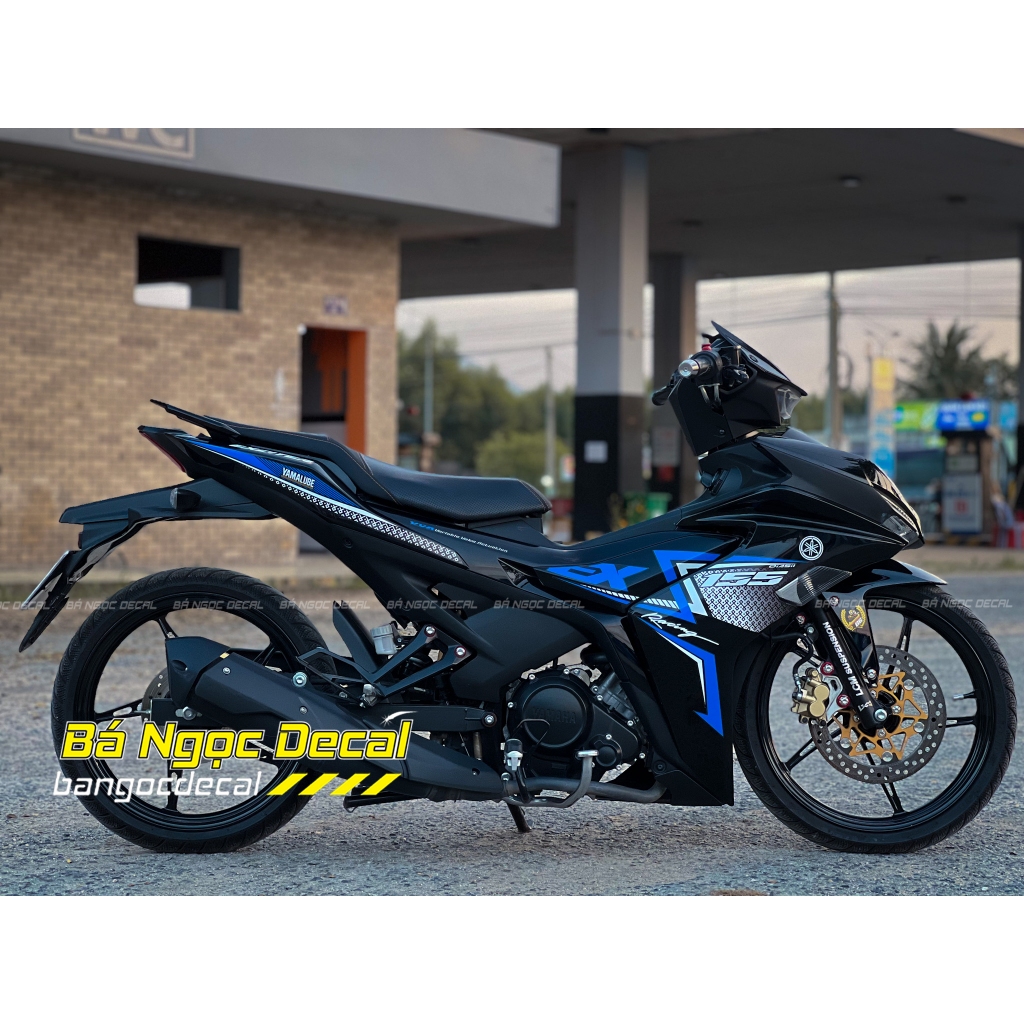 Tem ex xanh đen tem dán xe ex155 màu đen tem rời 3 lớp