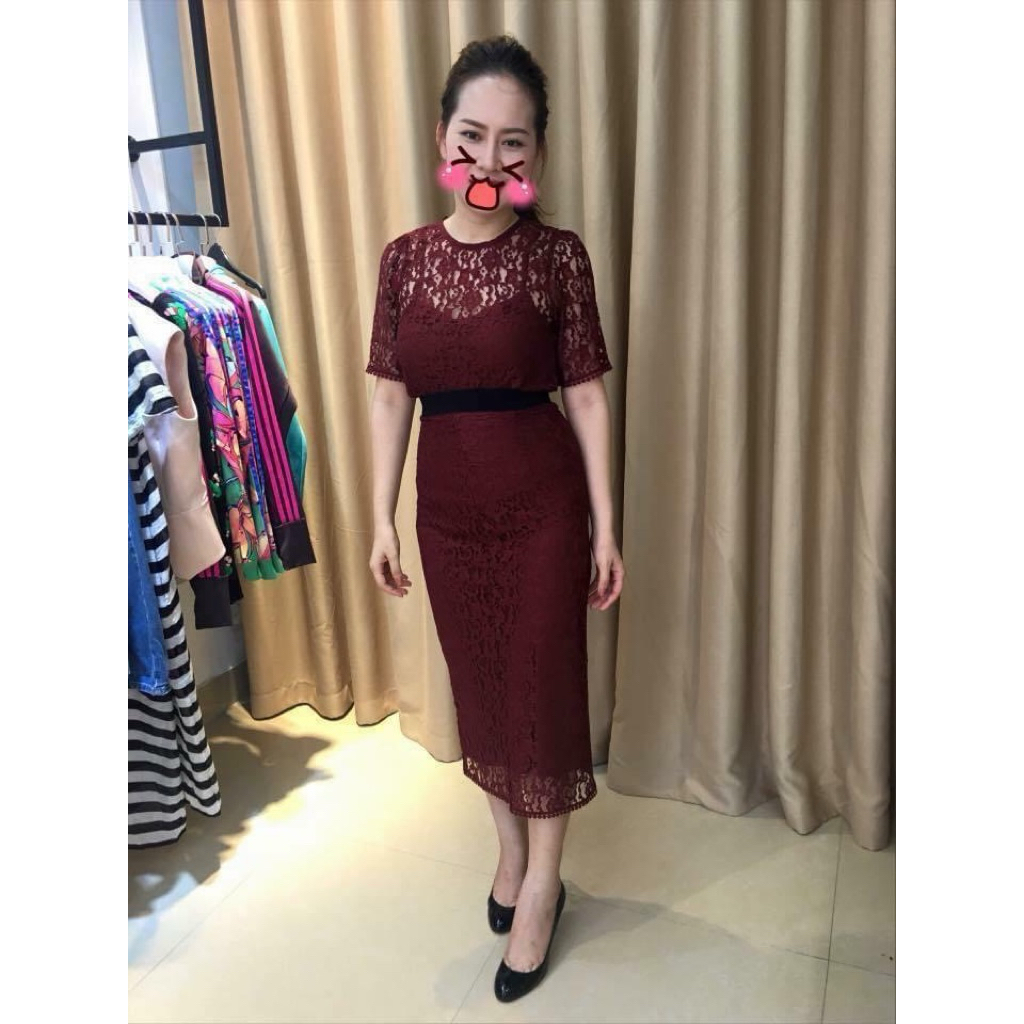 set váy ren HM auth used