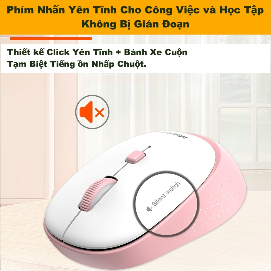 Chuột không dây Meetion R571 chống ồn kết nối USB 2.4GHz thiết kế nhỏ gọn pin rời AA sử dụng hơn 6 tháng | BigBuy360 - bigbuy360.vn