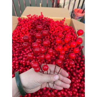  Sét 1 túi 50 Chùm quả cherry Nhánh Đào Đông trang trí cắm bình giỏ quà... 