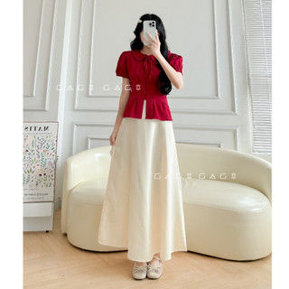  Chân Váy Đuôi Cá Dáng Dài Xoè GAGO BRAND Công Sở Dây Kéo Sau Tôn Dáng Thướt Tha Mềm Mại Vải Cotton Hàn Chống Nhăn ĐenKem 