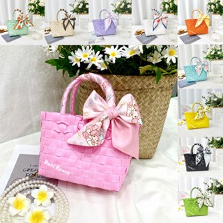  Quà Tặng Cho Bé Gái Quà Sinh Nhật Giỏ Đan Tay Túi Xách Đan Thủ Công Handmade Làn Nhựa Mặc Với Áo Dài Đầm - Doni House 