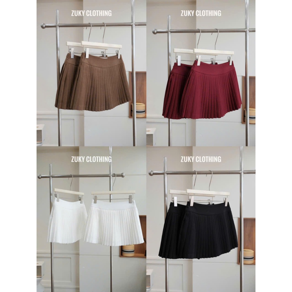 ZUKY CLOTHING / Chân Váy Xếp Ly Nhỏ Xoè Dáng Ngắn