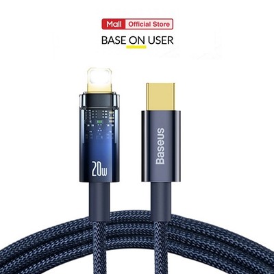 Cáp sạc tự ngắt Baseus Explorer Series Typec to IP PD20W 3.0A dùng cho 11/12/13/14 dài 100CM dây bọc dù cao cấp