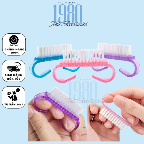 Combo 2 Bàn Chải Chà Móng & Làm Sạch Móng Tay Chân | Dụng Cụ Làm Nail Chuyên Dụng