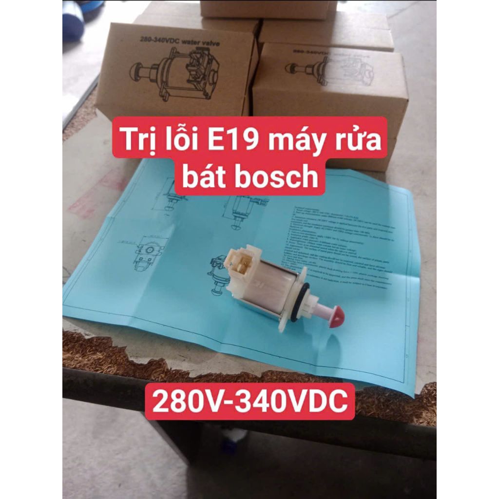 E19 lỗi van tuần hoàn máy rửa bát Bosch