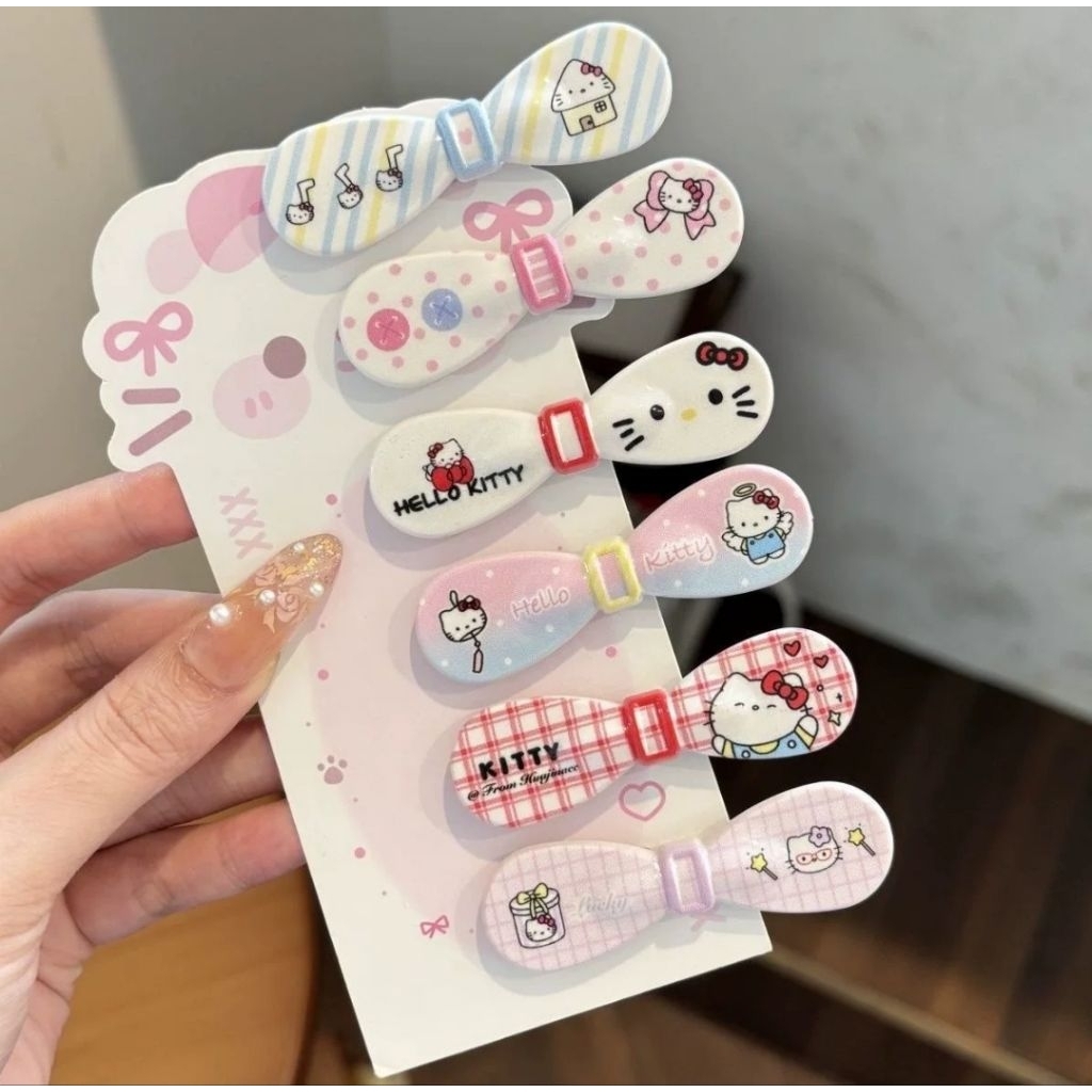 (Giá 1 cái) Kẹp tóc hình nơ mèo Hello Kitty dễ thương đáng yêu 😍