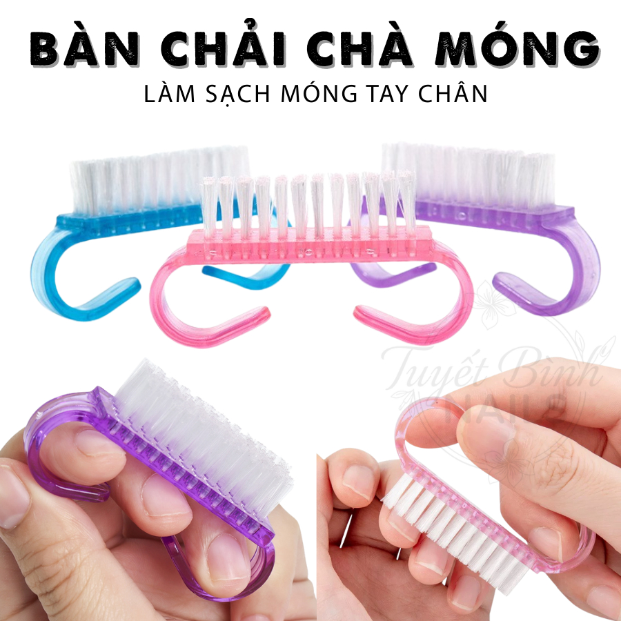 Combo 2 Bàn Chải Chà Móng Làm Sạch Móng Tay Chân | Dụng Cụ Nail