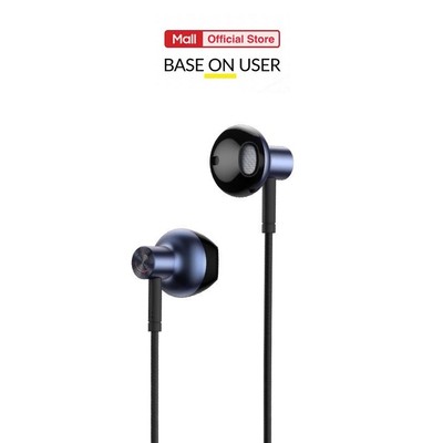 Tai nghe Baseus H19 jack cắm 3.5mm, mic đàm thoại và điều chỉnh âm lượng, âm thanh sống động, dài 1.2m ( Xanh )