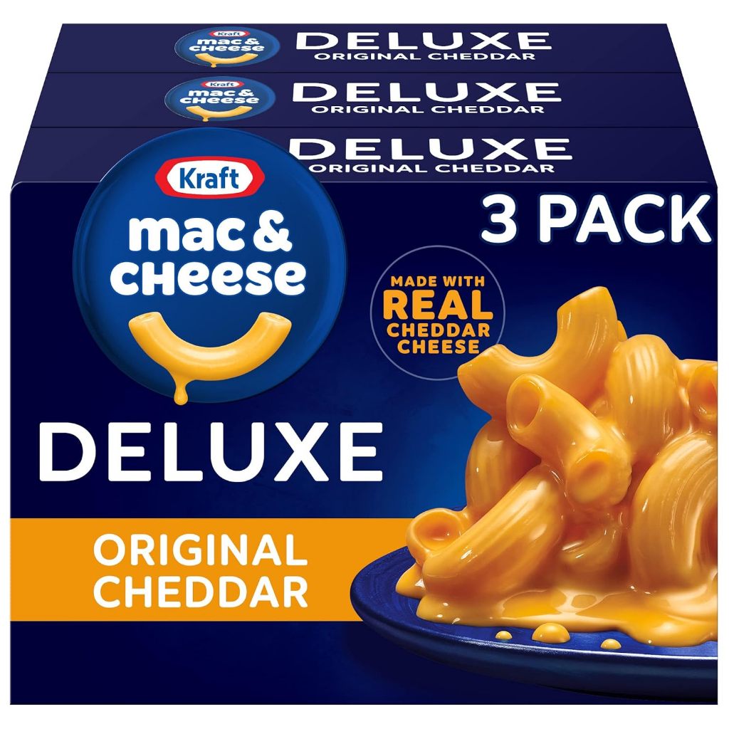 Mì Macaroni và Phô mai Kraft Deluxe Original Mac & Cheese Macaroni and Cheese Dinner, 3 ct Pack