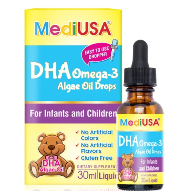 MediUSA DHA OMEGA-3 ALGAE OIL DROPS (hộp 30 ml) bổ sung DHA nhỏ giọt .hỗ trợ trẻ phát triển trí não,