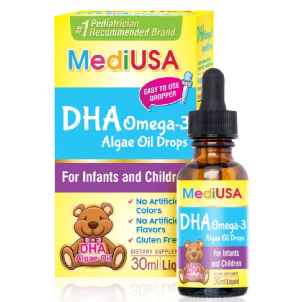 MediUSA DHA OMEGA-3 ALGAE OIL DROPS ( hộp 30 ml ) bổ sung DHA nhỏ giọt .hỗ trợ trẻ phát triển trí nã