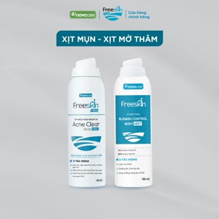  Combo Xịt mụn lưng viêm nang lông & Xịt mờ thâm mụn lưng Novocare - Freeskin hỗ trợ giảm mụn giảm thâm dưỡng sáng da 