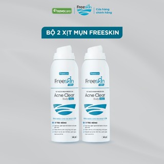  Set 2 Xịt mụn lưng viêm nang lông Novocare - Freeskin Forte hỗ trợ giảm mụn mờ thâm dưỡng sáng sau mụn 80ml 