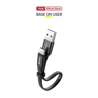 Cáp sạc 2A Baseus Nimble Type-C dây dẹt chống rối dài 23CM cho Android ( Đen )