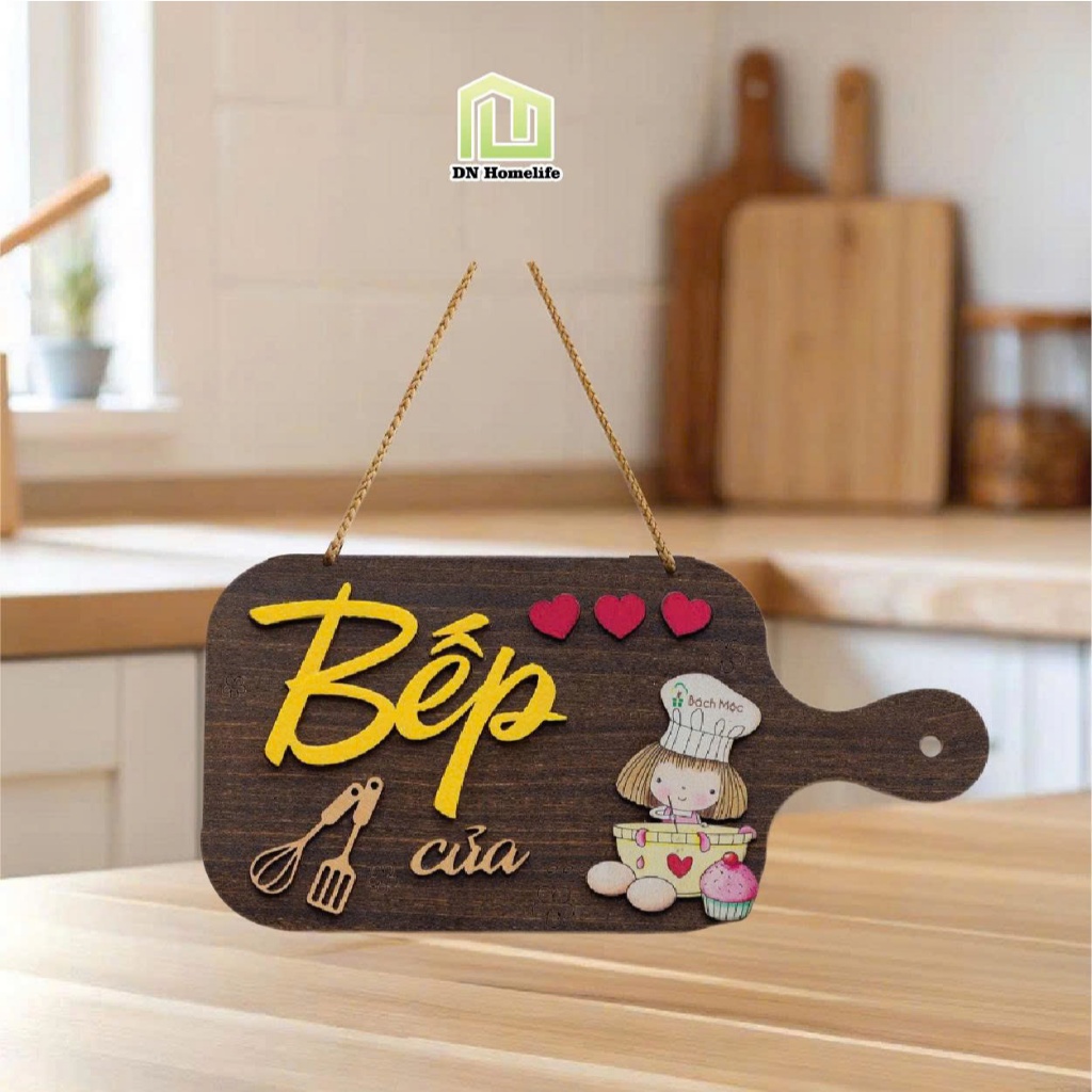 Bảng gỗ decor Bếp của... Siêu dễ thương