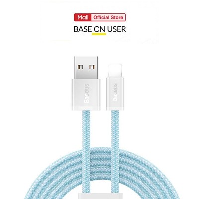Cáp sạc Baseus Dynamic Series USB to IP dùng cho 14 trở xuống, sạc nhanh 2.4A data tốc độ cao, dây bọc dù, dài 1m/2m