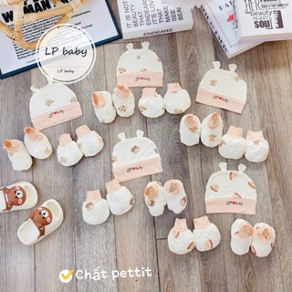 Bộ 5 Món Thun Petit Hàn Quốc Mũ, Bao Tay, Bao Chân Mềm Mịn Cho Bé Sơ Sinh