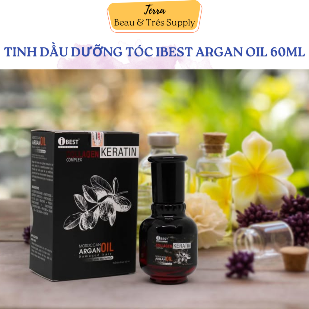 Tinh Dầu Dưỡng Tóc iBest Keratin Argan Oil 60ml | Hồi Sinh Tóc Hư Tổn, Giảm Rụng, Xơ Rối