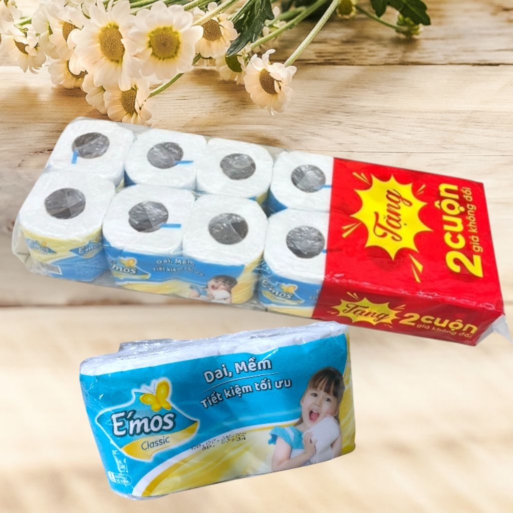 (12 Cuộn) Giấy Cuộn Vệ Sinh E'mos Classic
