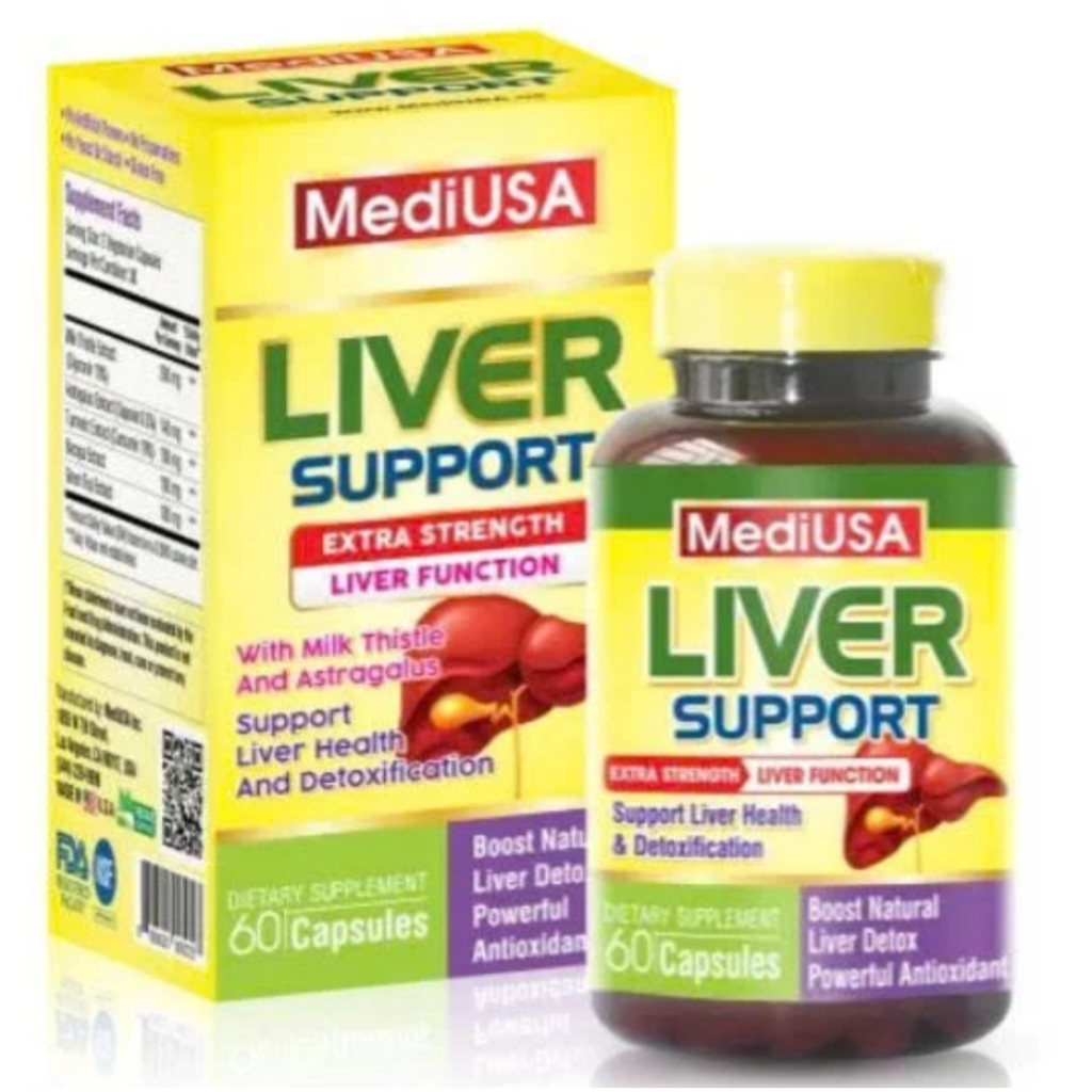 MediUSA Liver Support ( hộp 60 viên ) Tăng cường sức khỏe gan,làm chậm quá trình lão hóa lá gan,ổn đ
