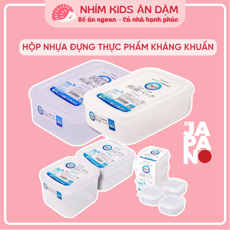 Hộp Trữ Đông - Hộp Trữ Thức Ăn Nakaya Nắp Dẻo (Nhãn Xanh Dương Ag+) - Made in Japan