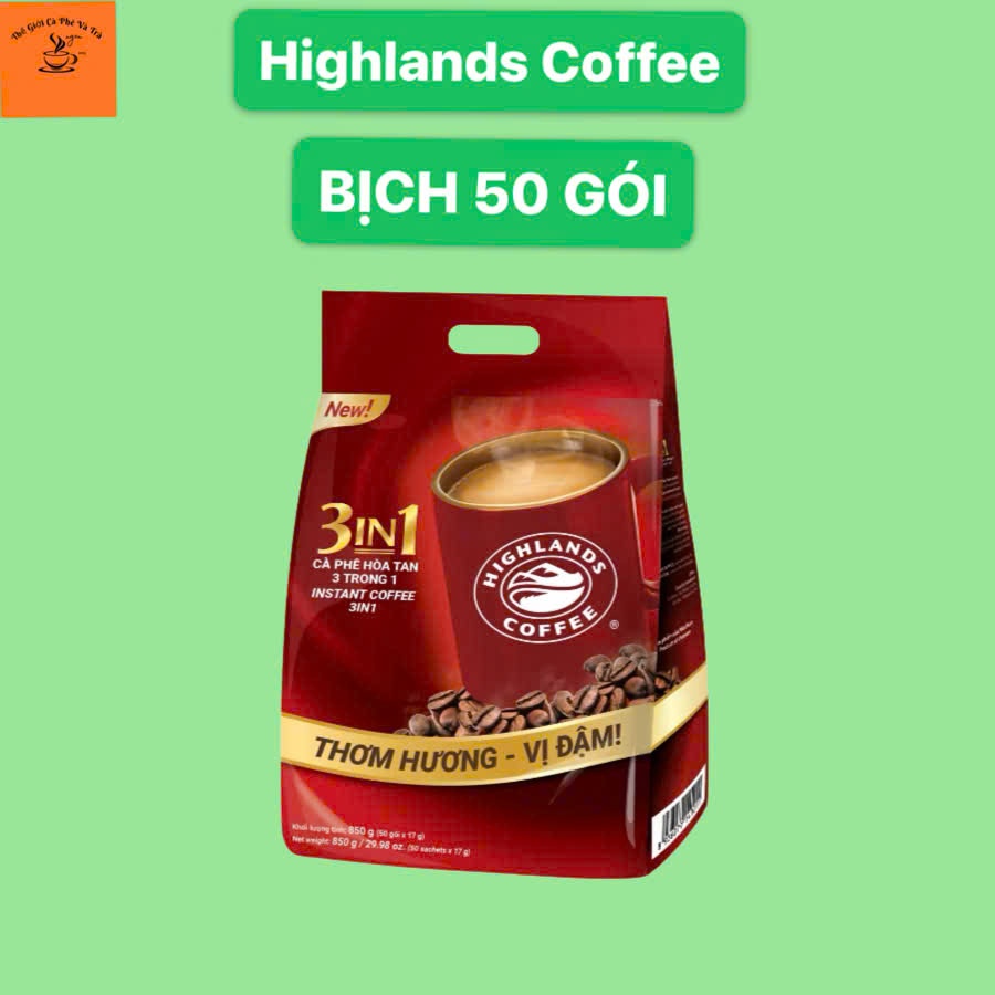 CÀ PHÊ SỮA HÒA TAN HIGHLANDS COFFEE BỊCH 50 GÓI