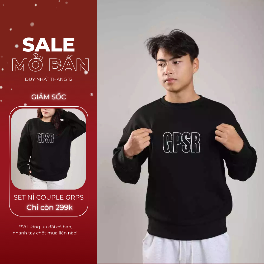 Bộ Nỉ Đôi Nam Nữ, Đồ Bộ GPRS Unisex – Áo Sweater + Quần Nỉ Dài – Đồ Đôi Nam Nữ Thu Đông - ASTRA BRAN
