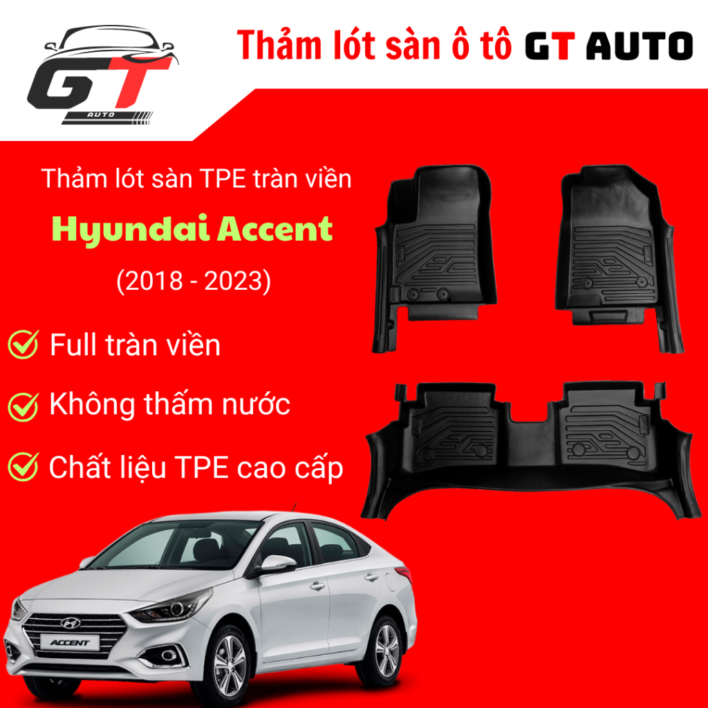 Thảm Lót Sàn Ô Tô TPE Nhựa Đúc Hyundai Accent