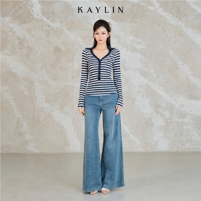Quần JEAN KAYLIN form suông ống loe chất vải Denim đầy dặn phong cách retro - N2002