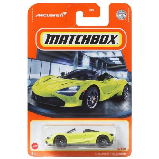 Xe mô hình tỉ lệ 1:64 CHÍNH HÃNG Matchbox McLaren 720s spider xanh chuối