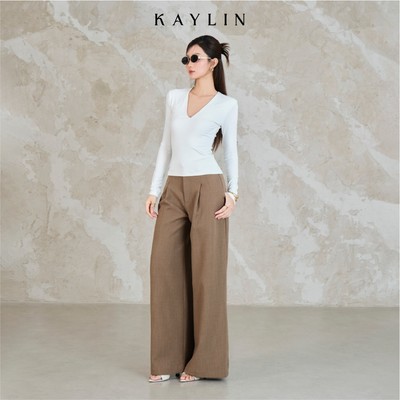Quần tây KAYLIN form suông ống rộng chất vải kate dầy dặn phong cách thanh lịch BST Tháng 10.2025 - Q77T10