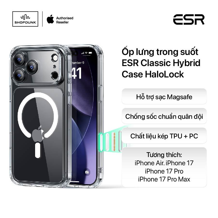 Ốp lưng ESR Classic Hybrid Case HaloLock cho iPhone 17 / iPhone 17 Pro / iPhone 17 Pro Max / iPhone 
