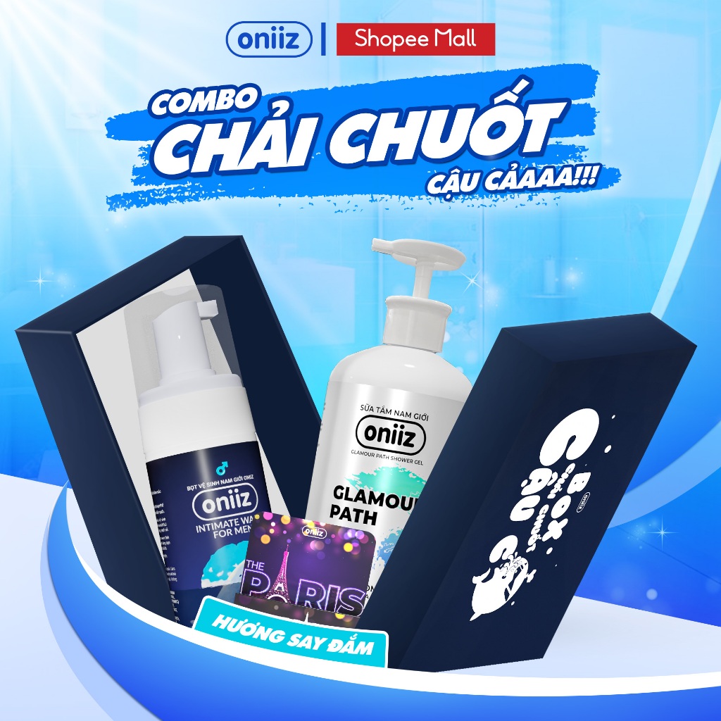 Combo Chải Chuốt Oniiz - Hương Say Đắm | Sữa tắm Bel Homme 500ml, Bọt vệ sinh Classicial 100ml và Nư