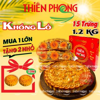  15 Trứng - 1,2 Kg  Mua 1 Tặng 2 - Có hộp  Hộp Bánh Trung Thu Khổng lồ THIÊN PHONG | Da mềm mịn 