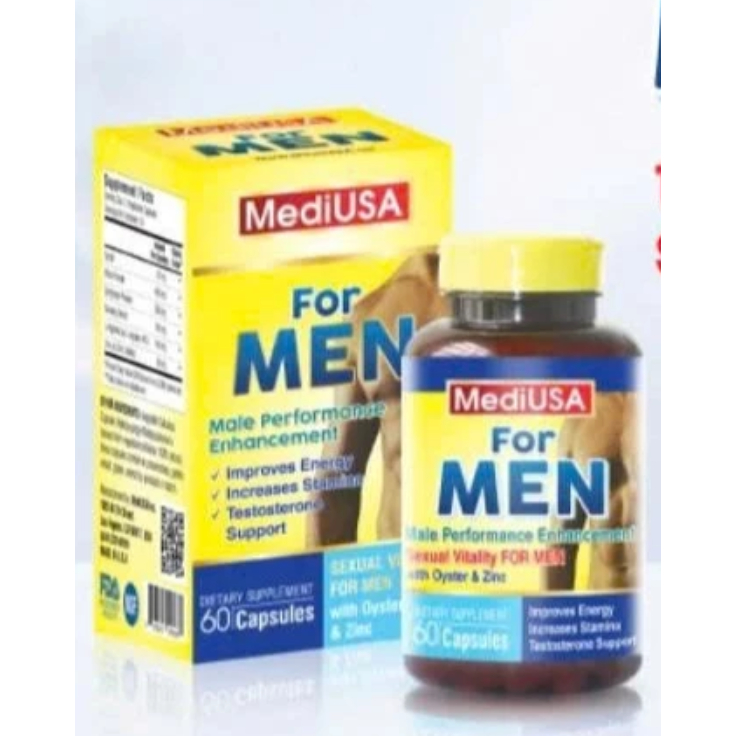 MediUSA FOR MEN ( HỘP 60 viên) Nam giới trưởng thành mong muốn nâng cao sinh lực, cải thiện chức năn