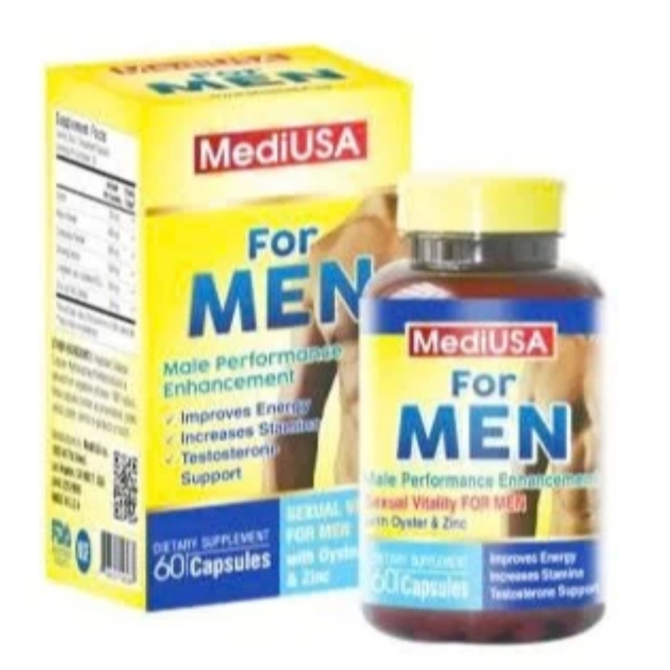 MediUSA FOR MEN ( HỘP 60 viên) Nam giới trưởng thành mong muốn nâng cao sinh lực, cải thiện chức năn