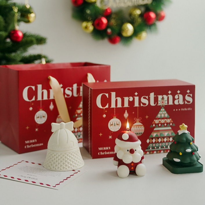 Hộp Quà Nến Noel Cao Cấp – Christmas Candle Gift Box Santa Claus Tree Bell