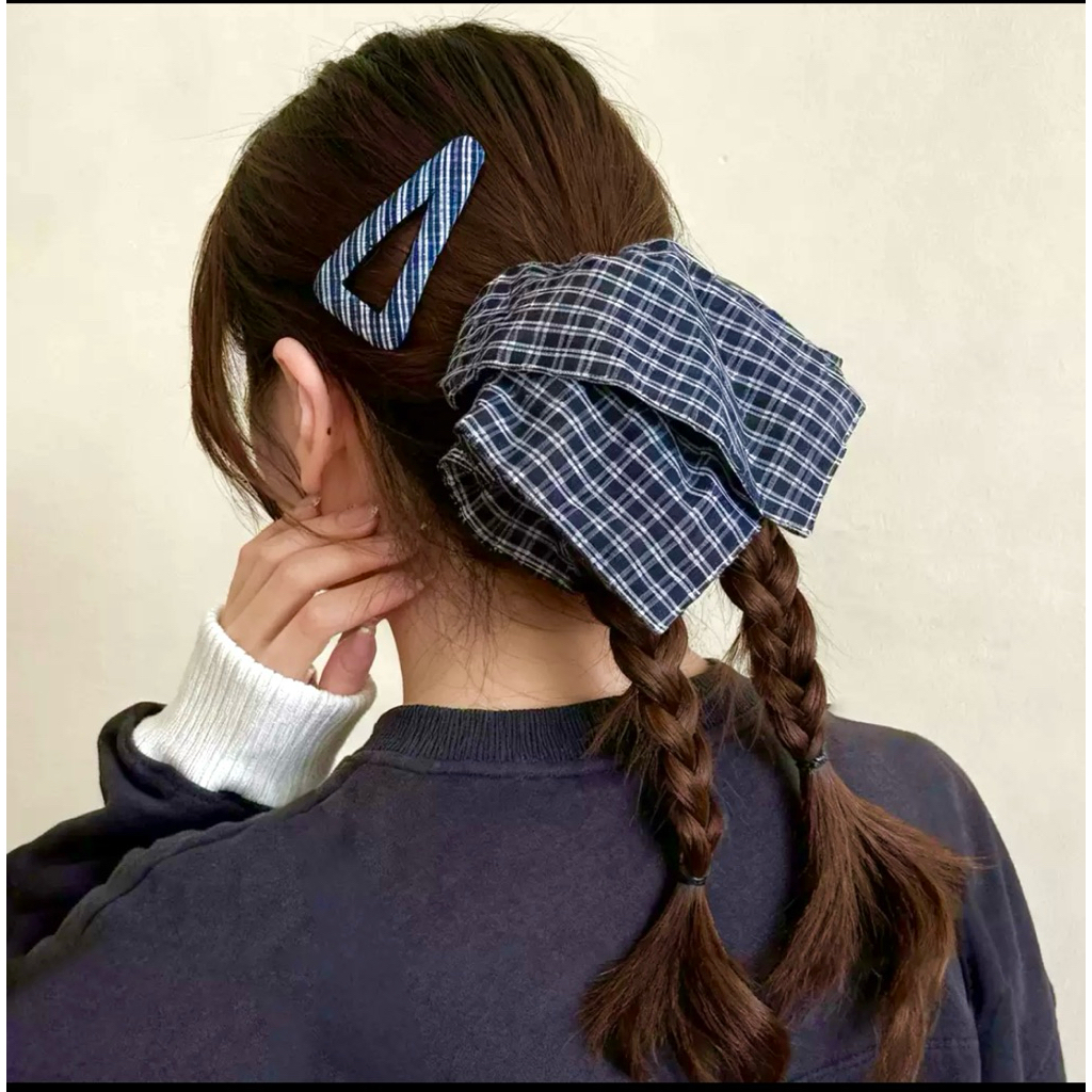 Scrunchies vuông sọc Caro , Scrunchies phong cách mới | GÓC NHÀ BÚN