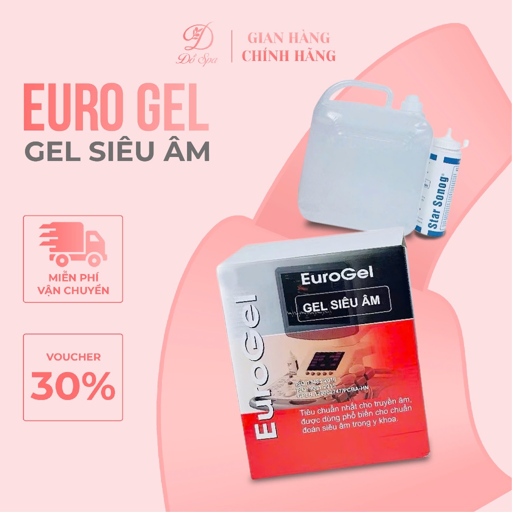 Gel Lạnh Triệt Lông , Siêu Âm EURO GEL 5 Lít Màu Trắng Tặng Kèm Bình Nhỏ 250ml