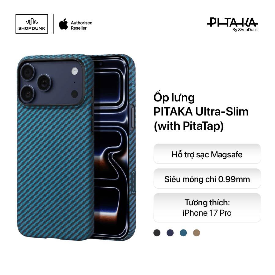 Ốp lưng - PITAKA Ultra-Slim (with PitaTap) cho iPhone 17 Pro