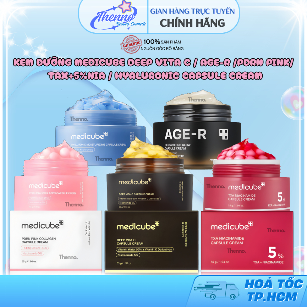 Kem Dưỡng Sáng, Mờ Thâm, Chống Lão Hoá Medicube Deep Vita C / Age-R /PDRN Pink/ TAX+5%Nia/ Hyaluroni