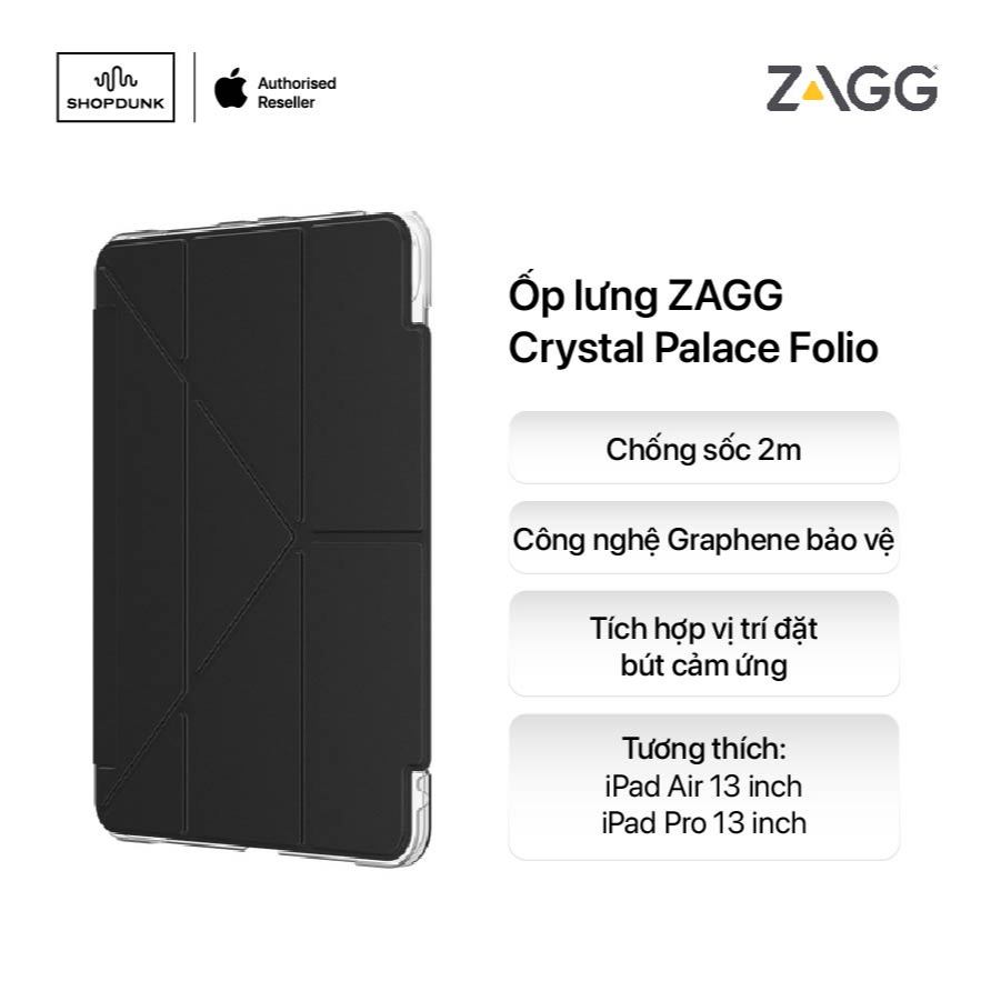 Ốp lưng ZAGG Crystal Palace Folio cho iPad Air/ iPad Pro 13 inch 2024